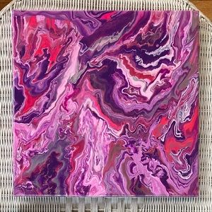 Marbled pour painting (16x16” marbled p’s)